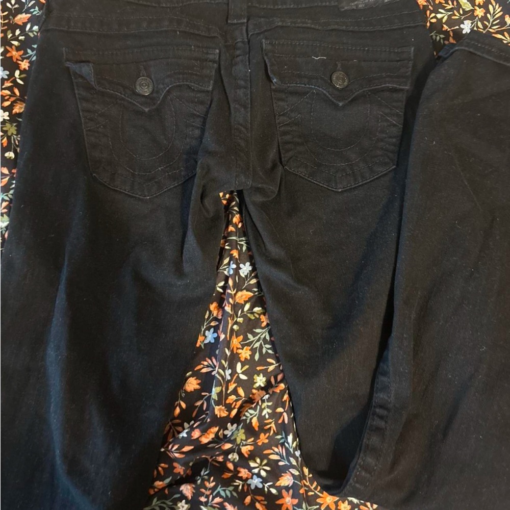 Low rise black true religion jeans
